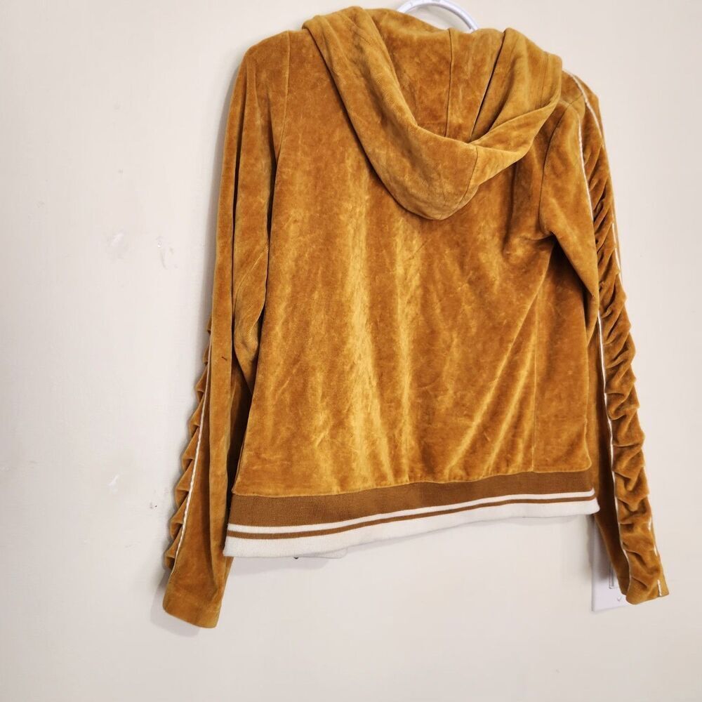 Steve Madden Sweater Size Medium Mustard Color Full Zip Hooded - Picture 2 of 16